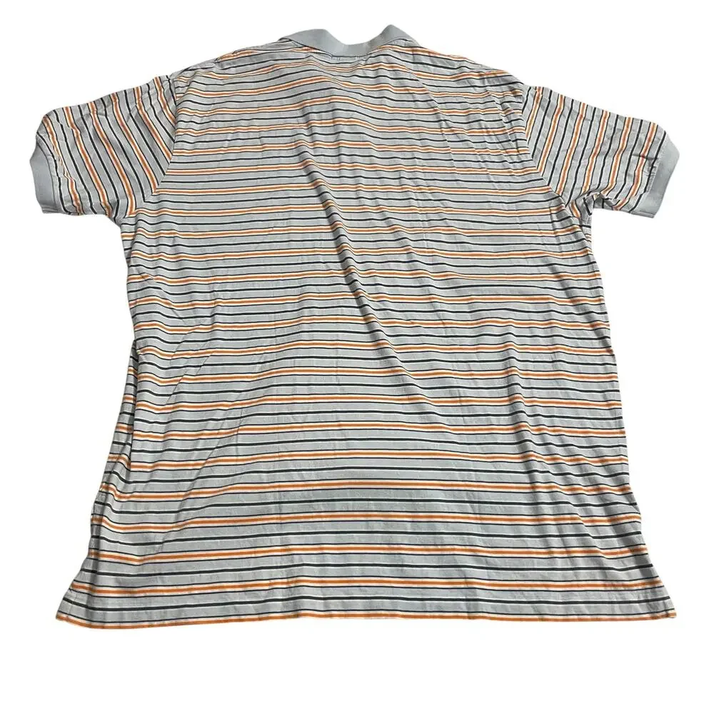 Polo By Ralph Lauren Mens Shirt Size XXL Blue Orange White Striped Polo Shirt